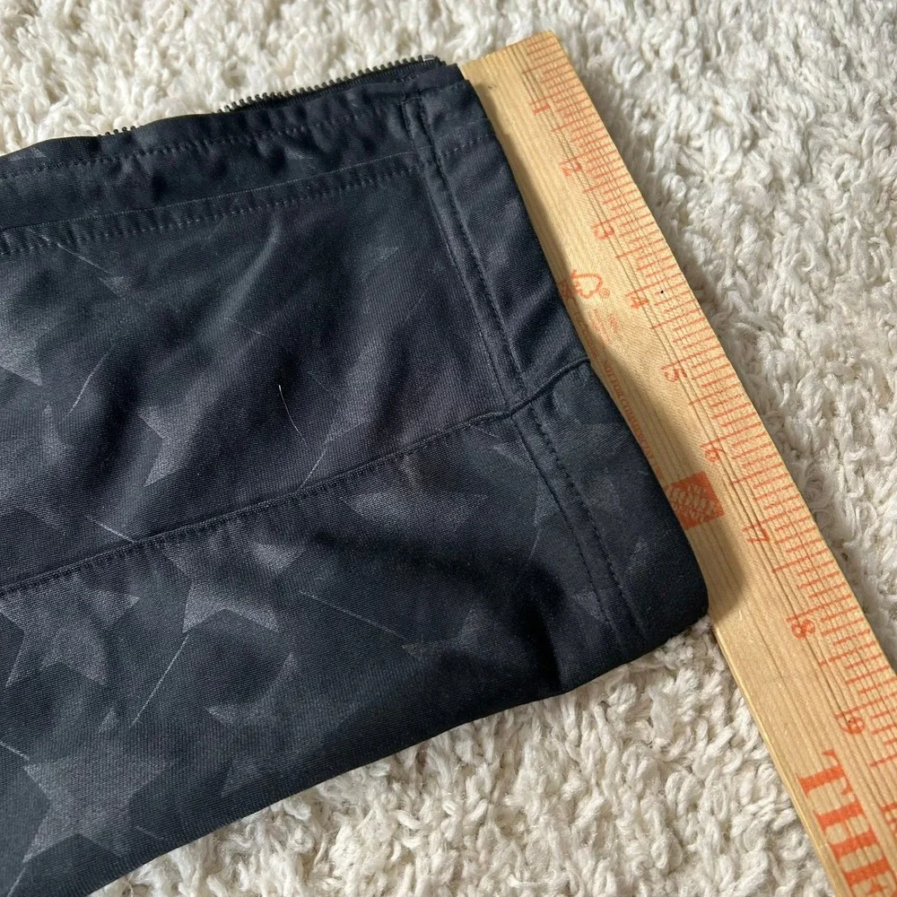 Cybertek Track Pants Large Black Star Print Striped Zip Ankle Russian Made